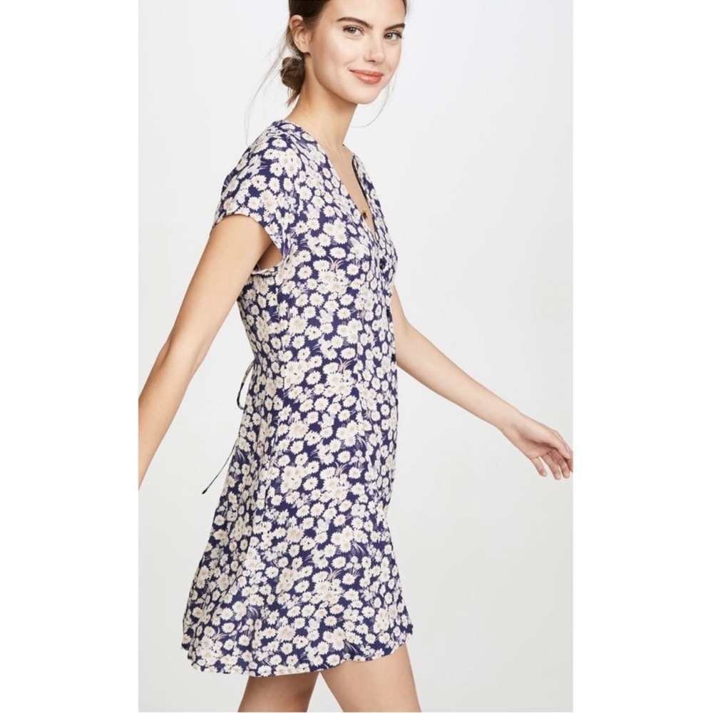 NWOT ROLLA'S Blue and Cream Floral Mini Dress - Picture 3 of 11